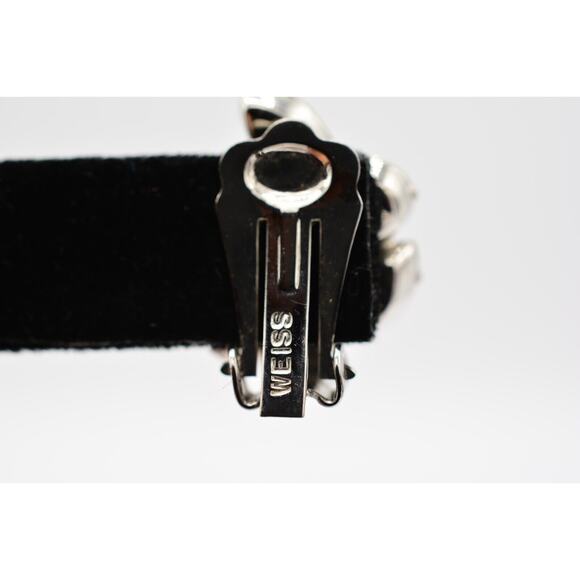 Weiss Vintage Crystal Clip On Earrings Prong Rhinestone Sparkling Signed BinAO - Picture 9 of 12